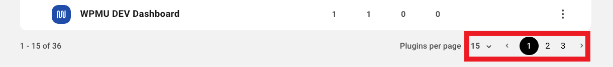 Managing Plugins navigating pagination