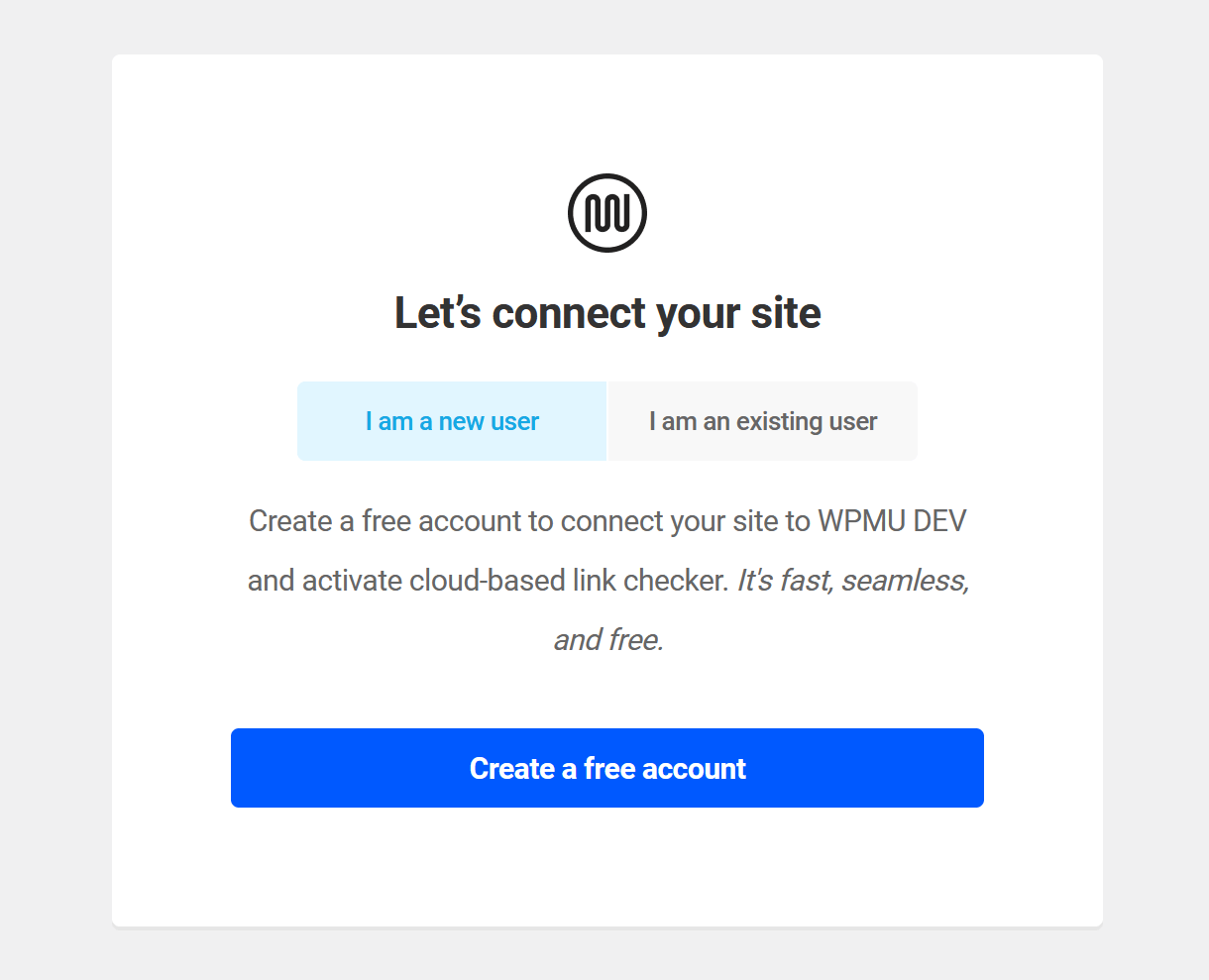 Connect to WPMU DEV to enable the Cloud version of Broken Link Checker
