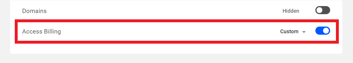 Customize capabilities in the Hub Access Billing module