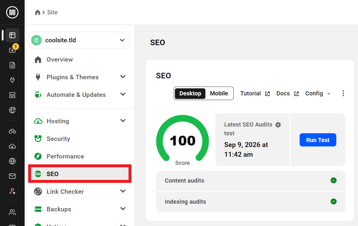 View SEO Information