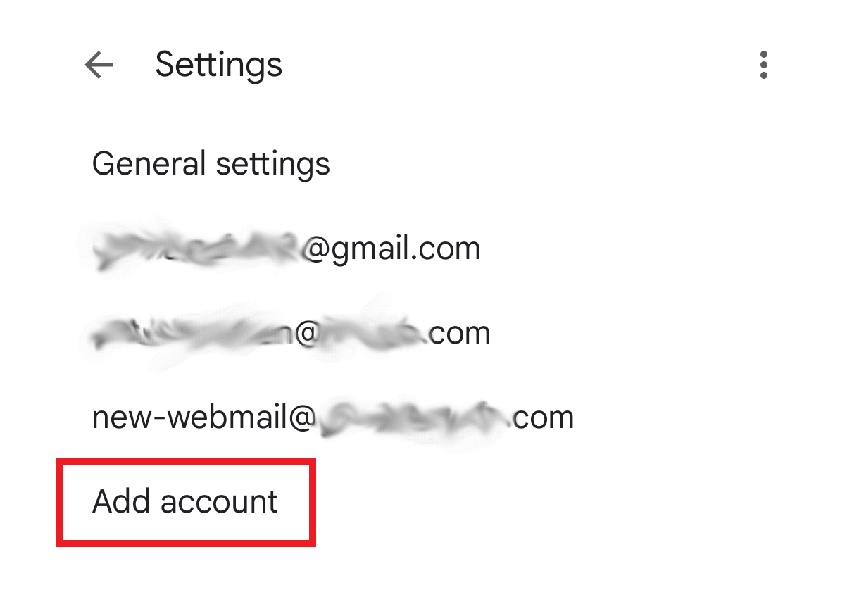 Add an email account in the Gmail app
