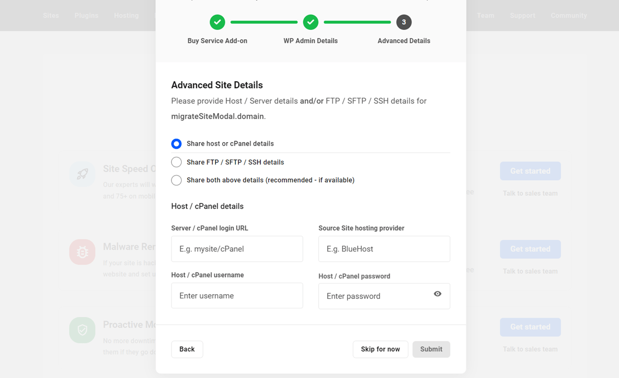 addon admin details