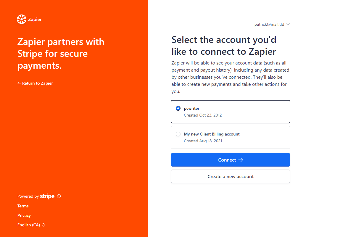 Connect Stripe to Zapier