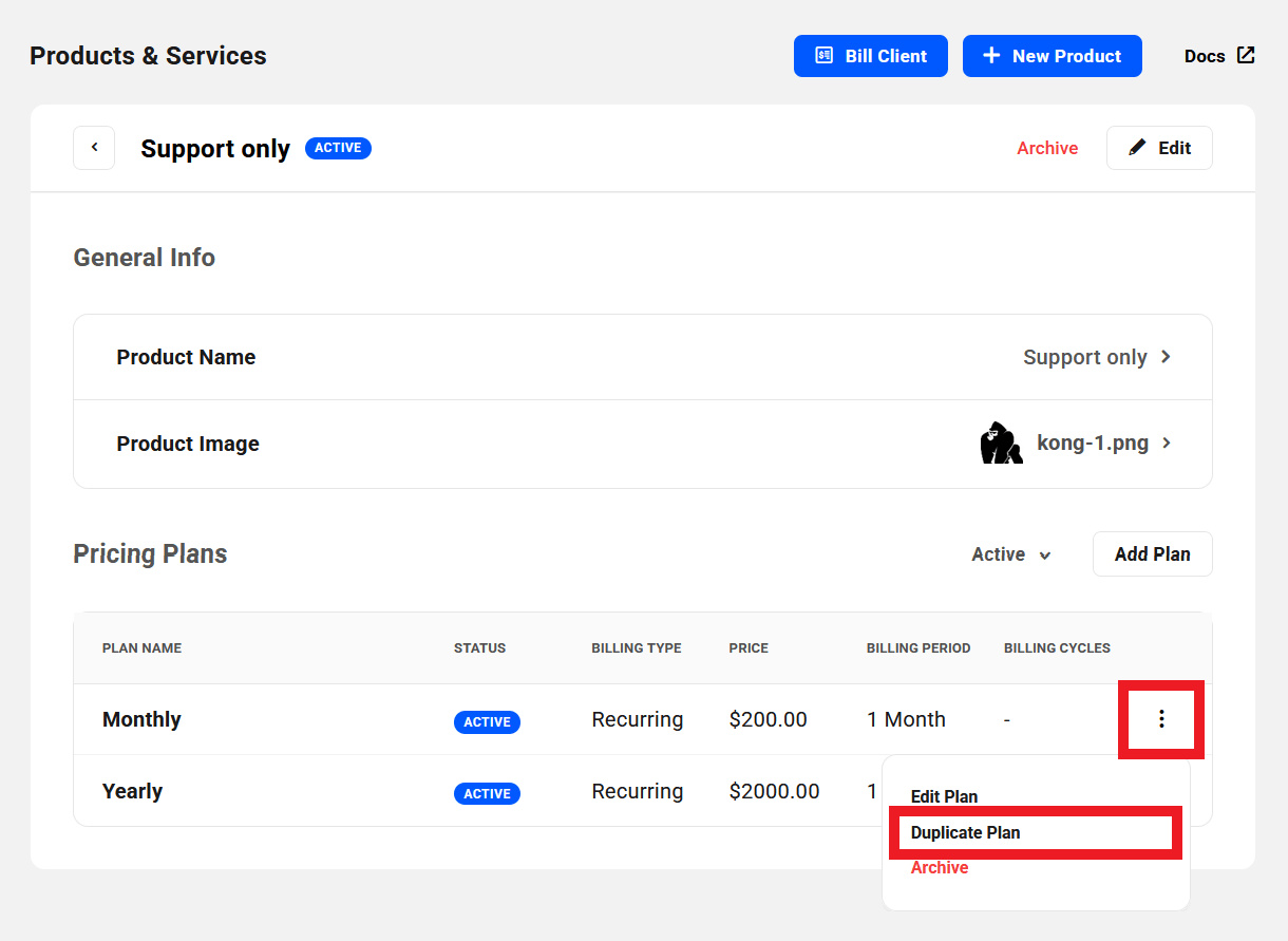 Duplicate and edit a plan in Client Tools
