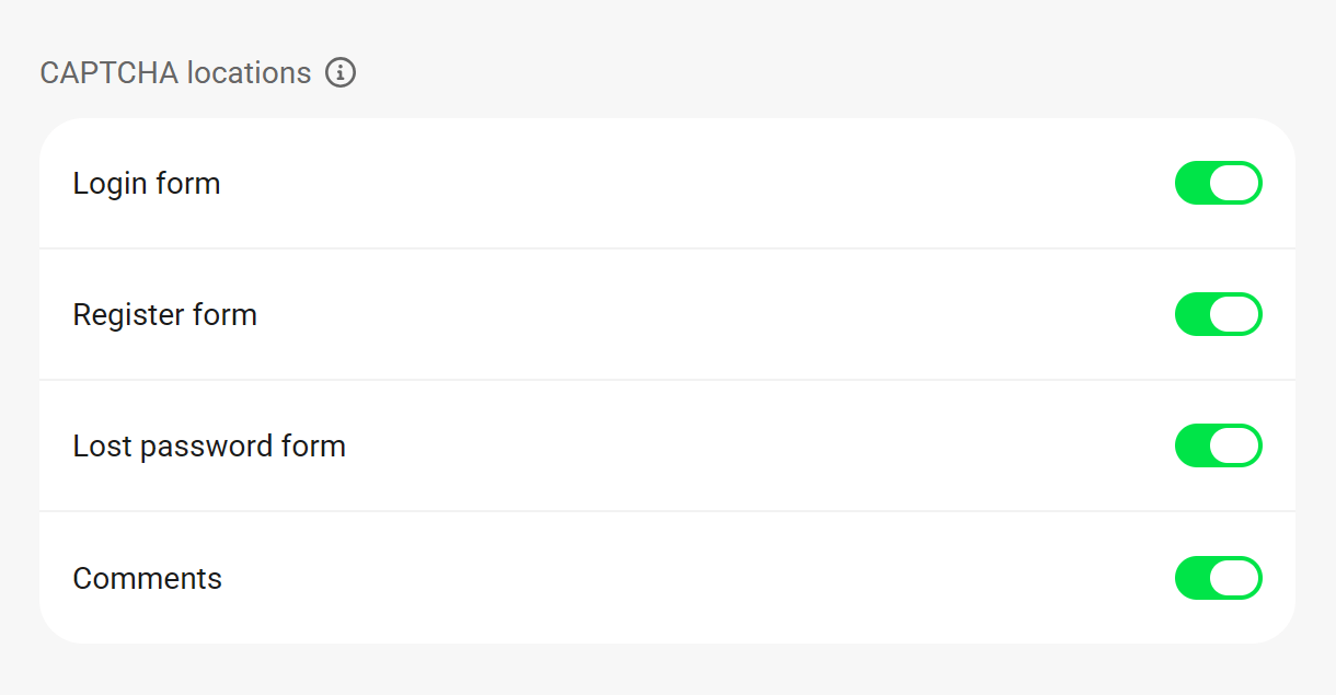 Select CAPTCHA locations in Defender