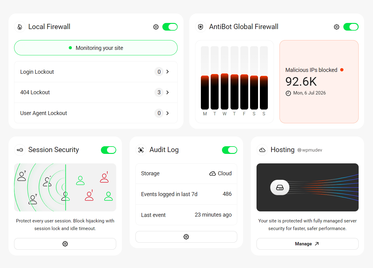 Quick feature controls in Defender dashboard