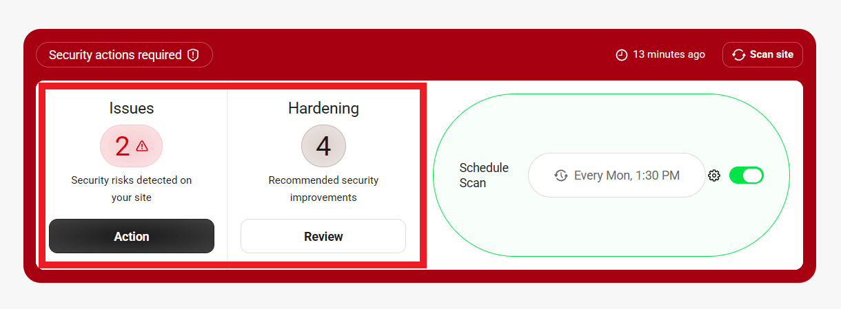 Security scan found issues in the Defender dashboard