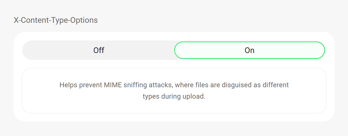 Enable X-Content-Type security header in Defender