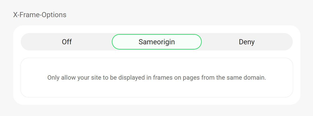 Enable X-Frame security header in Defender