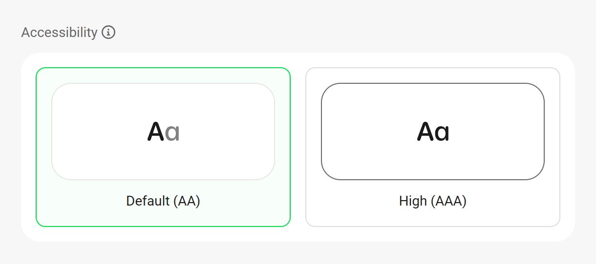 Accessibility settings in Defender