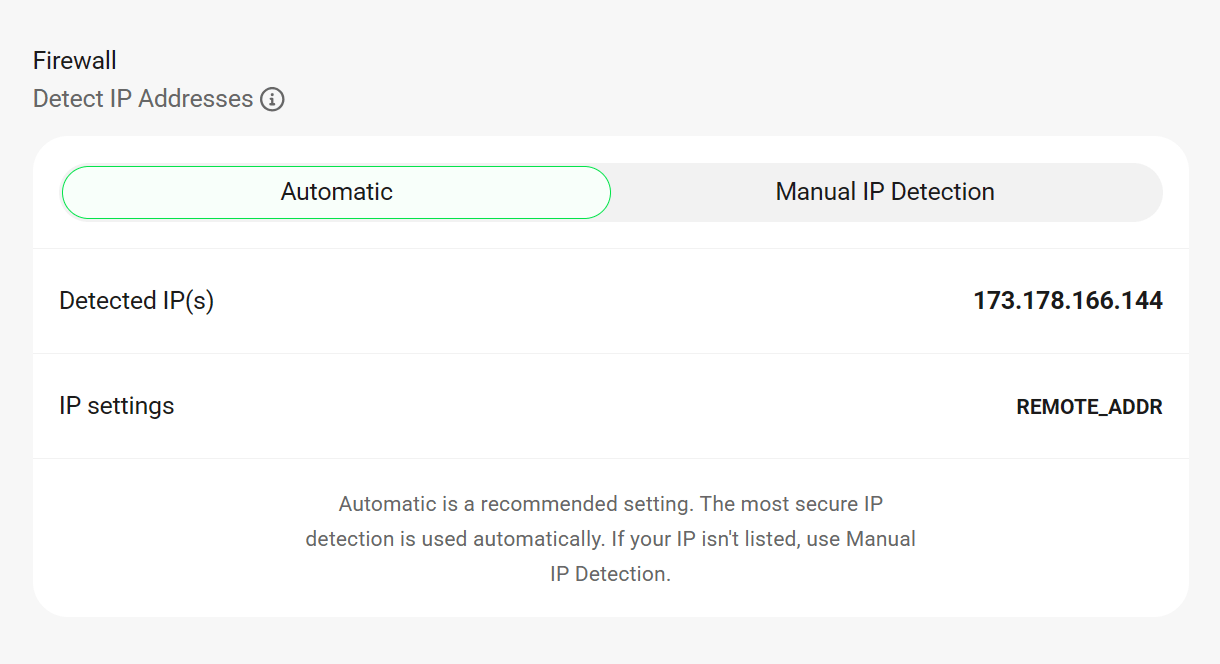 Automatic IP detection method in Defender