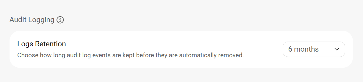 Set Audit Log retention period