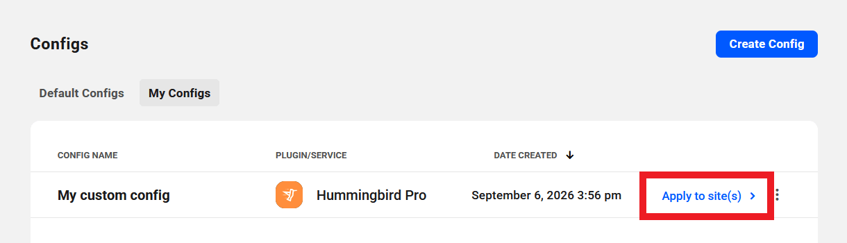 Apply custom configs in The Hub