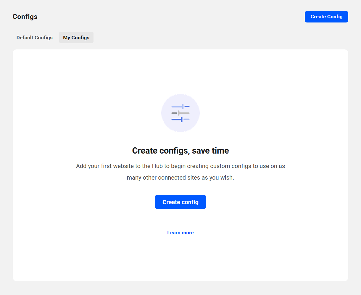 Create custom configs in The Hub